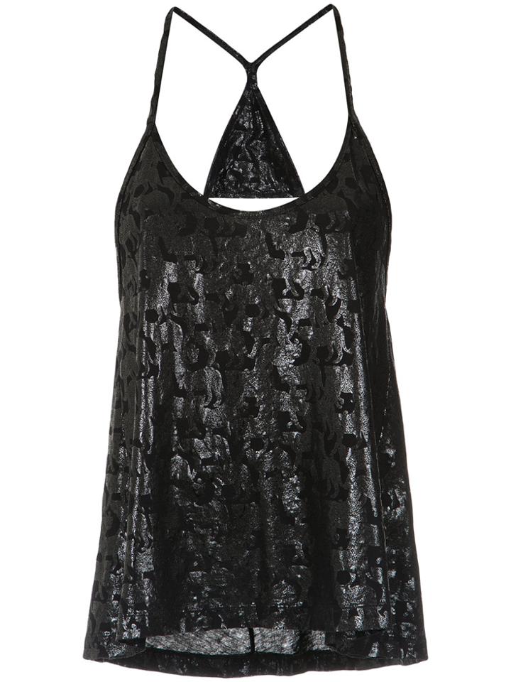 Andrea Bogosian Printed Halterneck Top - Black