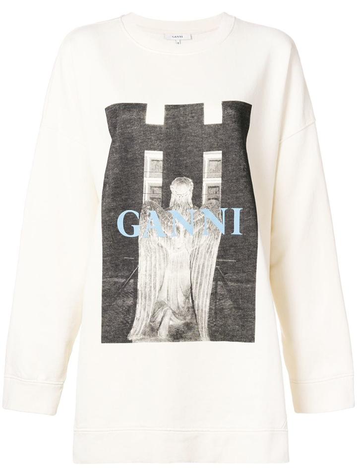 Ganni Photo Print Sweatshirt - Nude & Neutrals