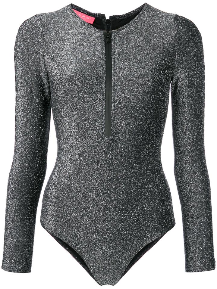 Islang Lurex Zipped Swimsuit - Metallic
