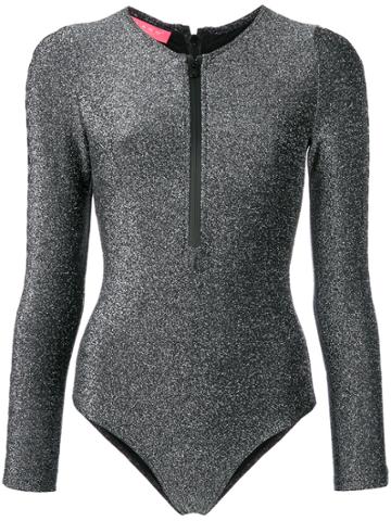 Islang Lurex Zipped Swimsuit - Metallic