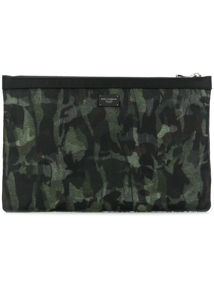 Dolce & Gabbana Camouflage Print Clutch - Brown