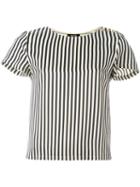 A.p.c. Shoulder Detailed Striped Blouse, Women's, Size: 40, Blue, Viscose