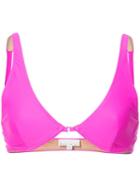 Fleur Du Mal Front Closure Plunge Bikini Top - Pink