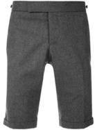 Thom Browne Seamed Elastic Stripe Skinny Wool Shorts - Grey