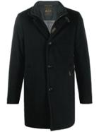 Moorer Single Breasted Wool Coat - Black
