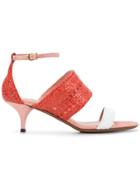 L'autre Chose Woven Detail Kitten Heels - Red