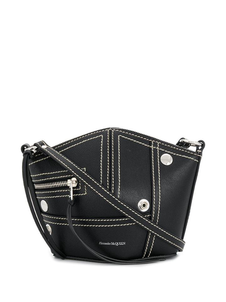 Alexander Mcqueen Small Biker Bucket Bag - Black
