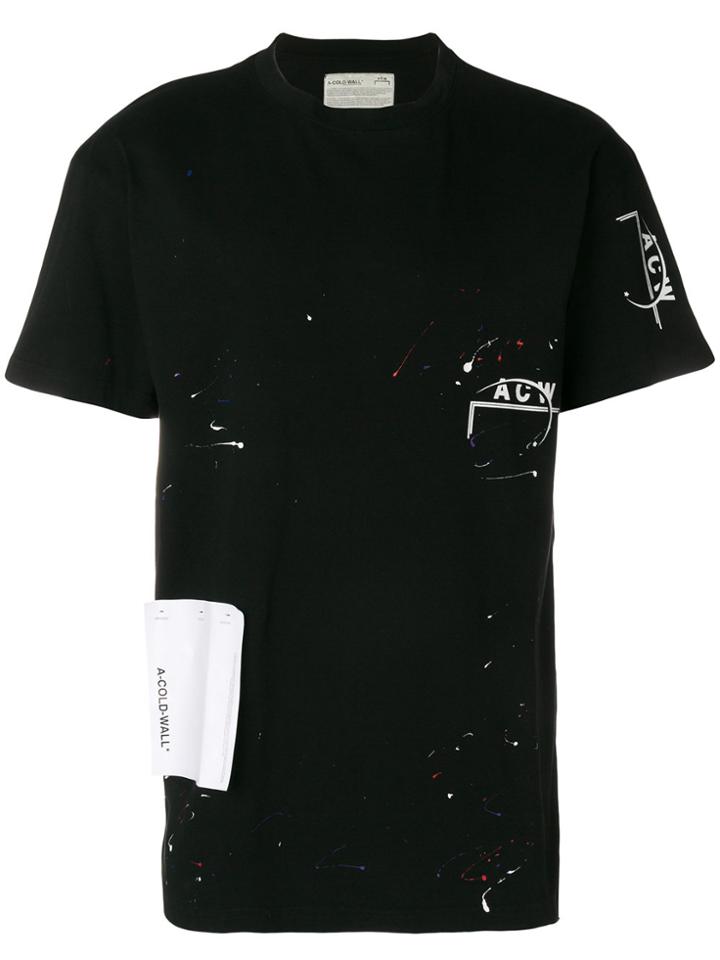 A-cold-wall* Paint Splatter Effect T-shirt - Black