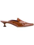 Sies Marjan Kitten Heel Mules - Brown