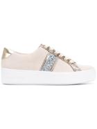 Michael Kors Collection Glitter Panelled Sneakers - Nude & Neutrals