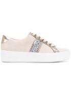 Michael Kors Collection Glitter Panelled Sneakers - Nude & Neutrals