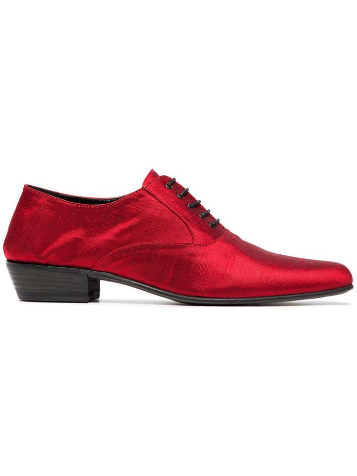 Haider Ackermann Red Silk Brogues