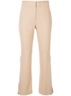Msgm Floral Panel Tailored Trousers - Brown