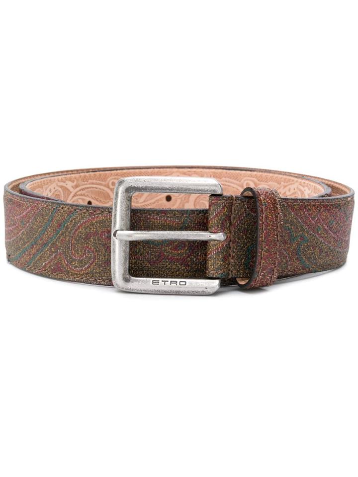Etro Paisley Print Belt - Red