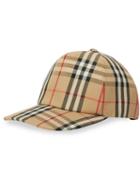 Burberry Checked Cap - Neutrals
