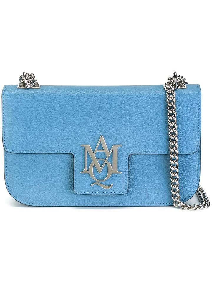 Alexander Mcqueen 'insignia' Chain Satchel, Women's, Blue