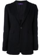 Y's One Button Blazer, Women's, Size: 2, Black, Cupro/tencel