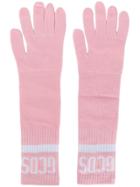 Gcds Knitted Logo Gloves - Pink & Purple