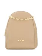 Love Moschino Logo Plaque Backpack - Neutrals