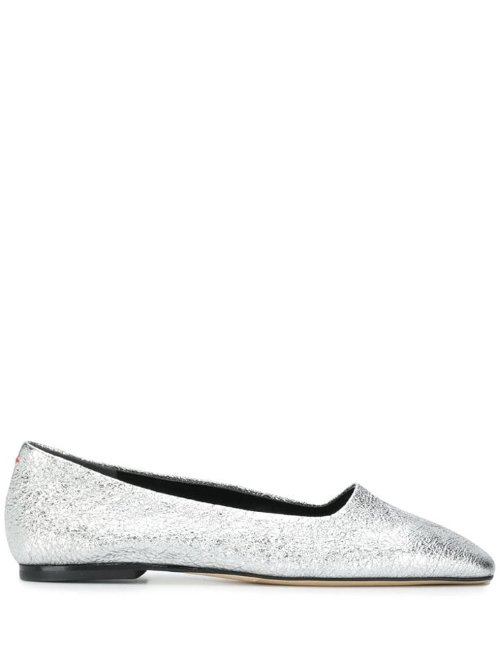 Aeyde Beau Ballerina Shoes - Silver