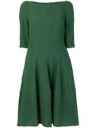Talbot Runhof Flared Slash Neck Dress - Green