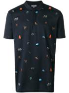 Lanvin Camping Embroidered Polo Shirt - Blue