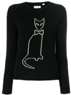 Chinti & Parker Cashmere Cat Outline Sweater - Black