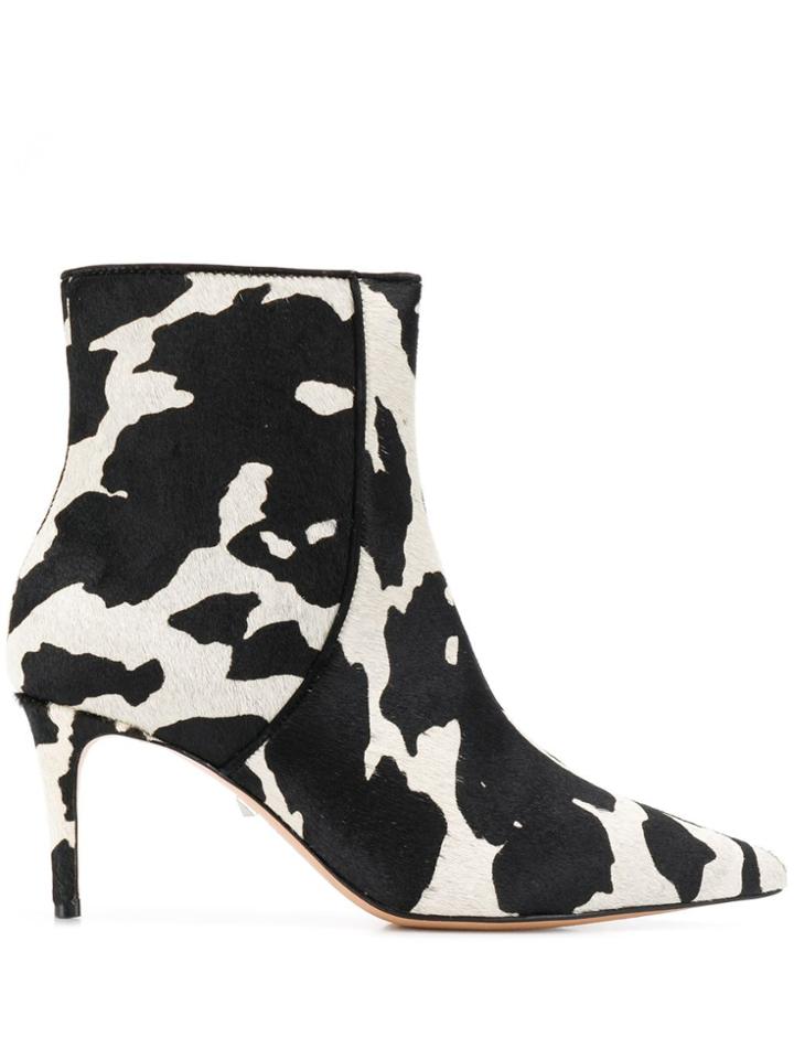 Schutz Animal Pattern Ankle Boots - Black