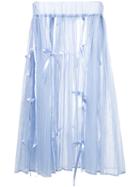 Akiko Aoki - Midi Pleated Skirt - Women - Nylon/polyester - M, Blue, Nylon/polyester