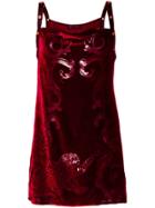Versace Velvet Tiger Dress - Red