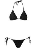 Amir Slama Triangle Bikini Set, Women's, Size: P, Black, Elastodiene