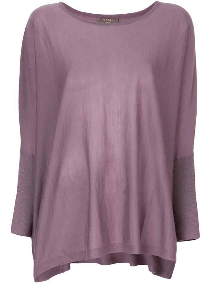 N.peal Superfine Sleeved Poncho - Pink & Purple