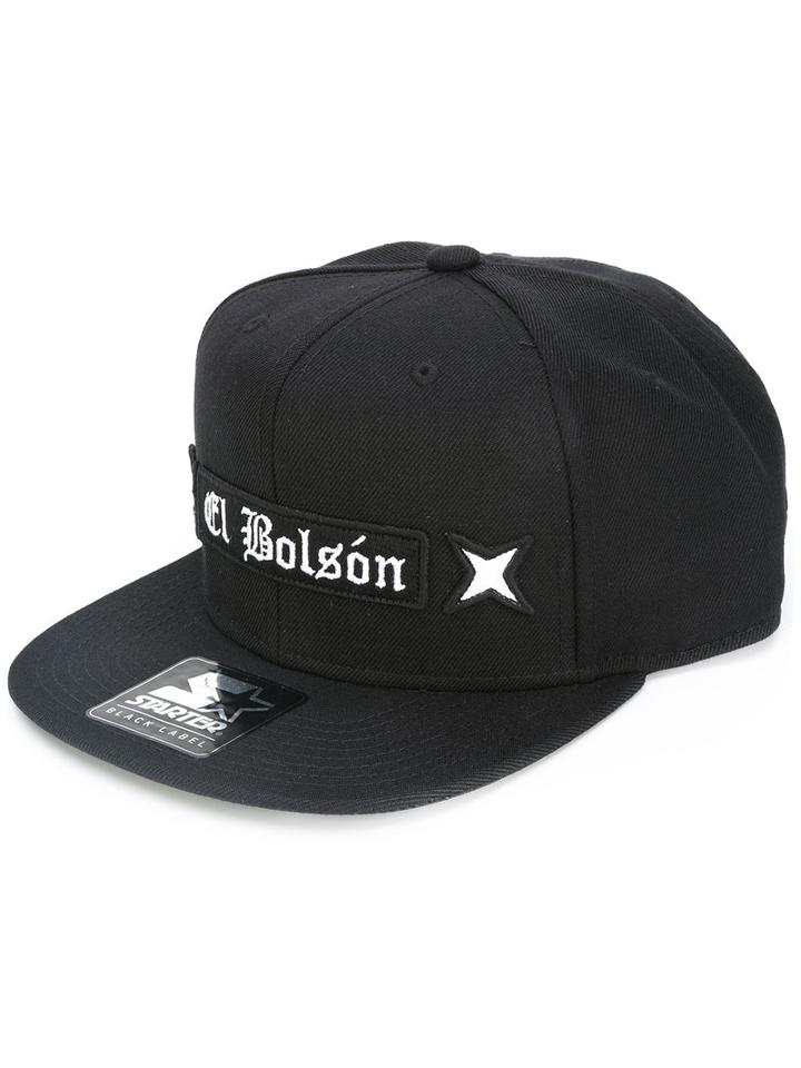 Marcelo Burlon County Of Milan Patch Embellished Cap, Men's, Black, Acrylic/wool/zinc