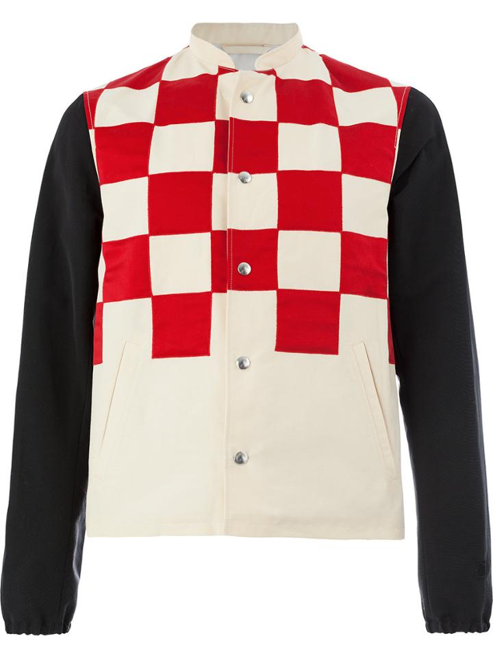 Lanvin Checked Button Jacket - Red