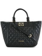 Love Moschino - Quilted Trapeze Tote - Women - Polyurethane - One Size, Women's, Black, Polyurethane