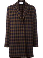 Harris Wharf London Checked Coat, Women's, Size: Xs, Brown, Polyester/virgin Wool