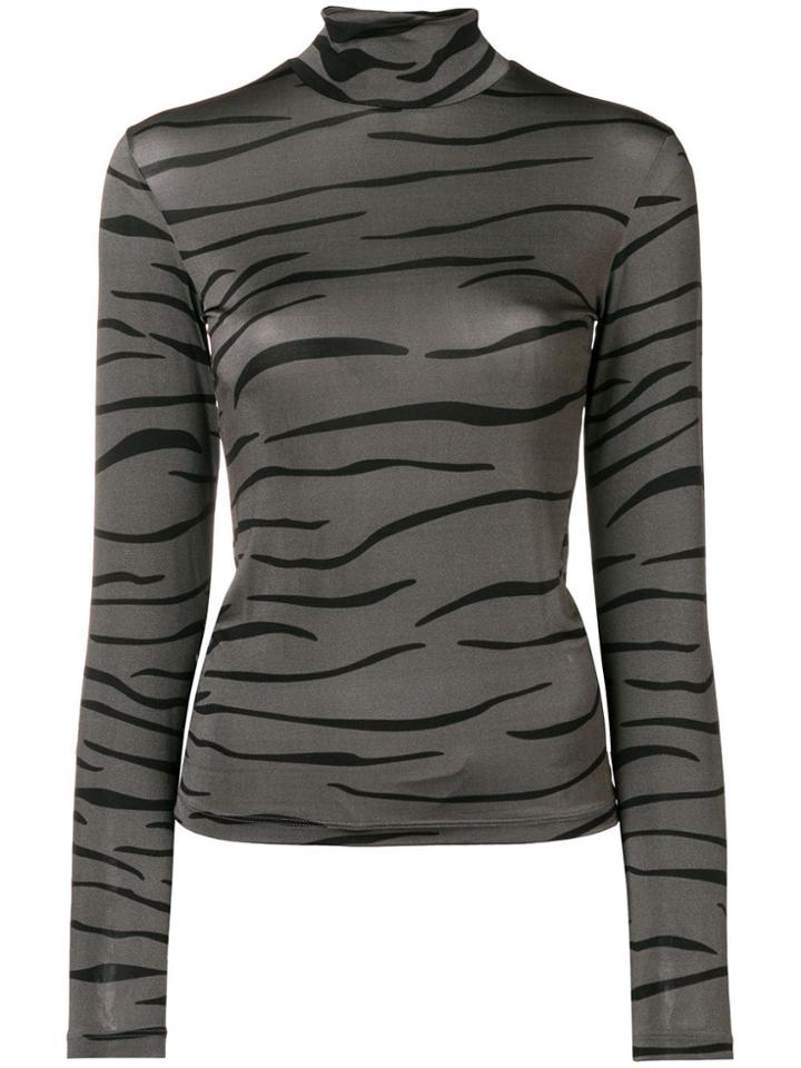 Ssheena Tiger Print Top - Grey