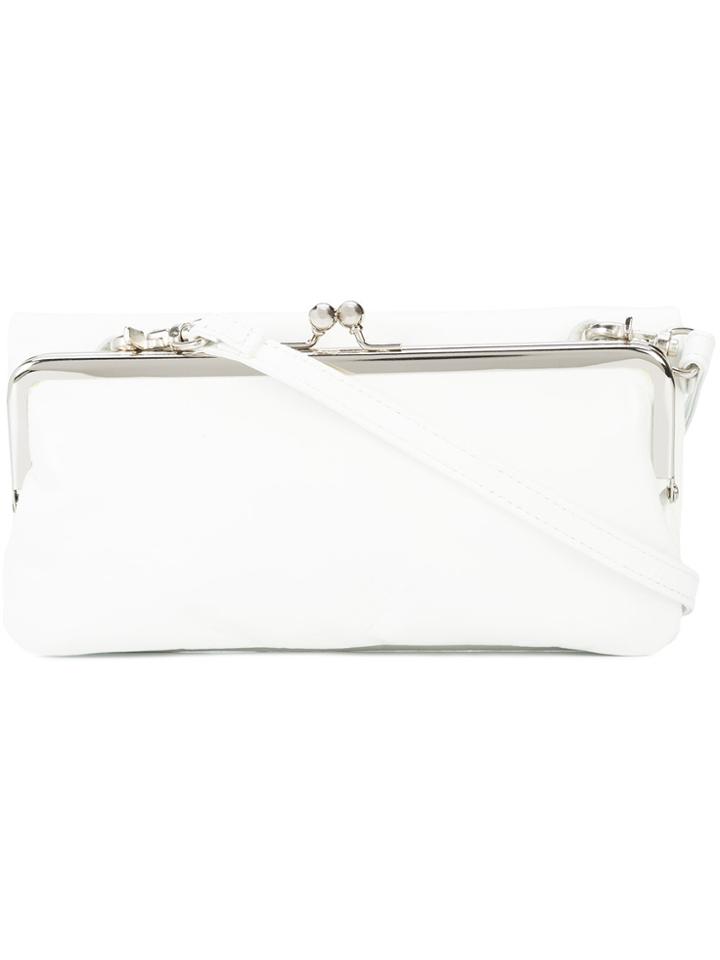 Y's Soft Wide Clasp Wallet Bag - White