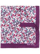 Paul Smith Twill Floral-print Scarf - Purple