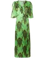 Jessie Western Paisley Print Maxi Dress - Green