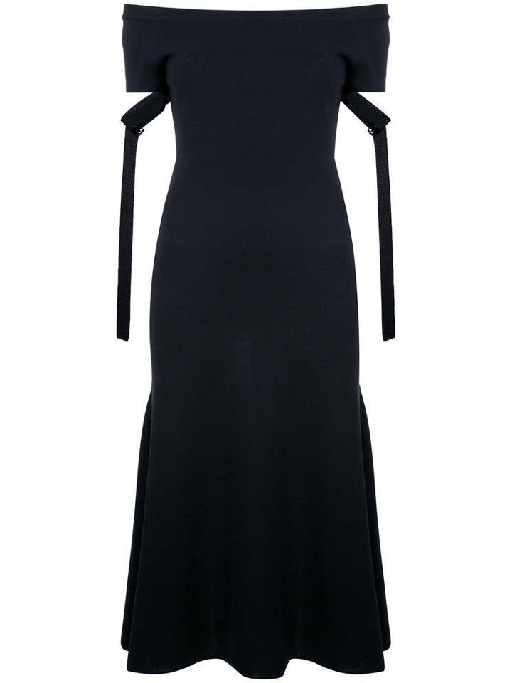 Goen.j Knitted Bardot Dress, Women's, Size: Large, Black, Acrylic/rayon