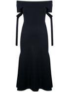 Goen.j Knitted Bardot Dress, Women's, Size: Large, Black, Acrylic/rayon