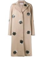 Christopher Kane Sequin Embellished Coat, Women's, Size: 38, Brown, Silk/virgin Wool/sequin