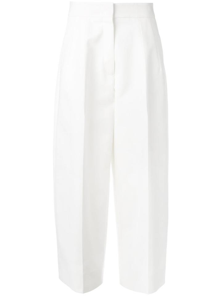 Jil Sander - Wide-legged Cropped Trousers - Women - Cotton - 34, White, Cotton