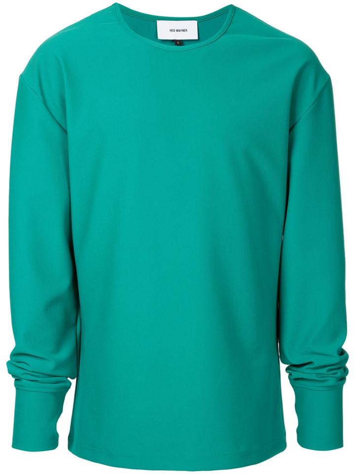 Hed Mayner Cut-out Cuff Sweatshirt - Green