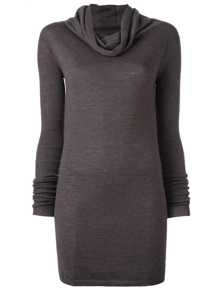 Rick Owens Cowl Neck Jumper, Women's, Size: Medium, Brown, Virgin Wool