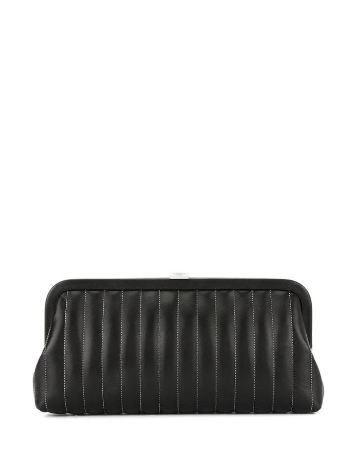 Chanel Pre-owned Mademoiselle Vertical Quilt Clutch - Black