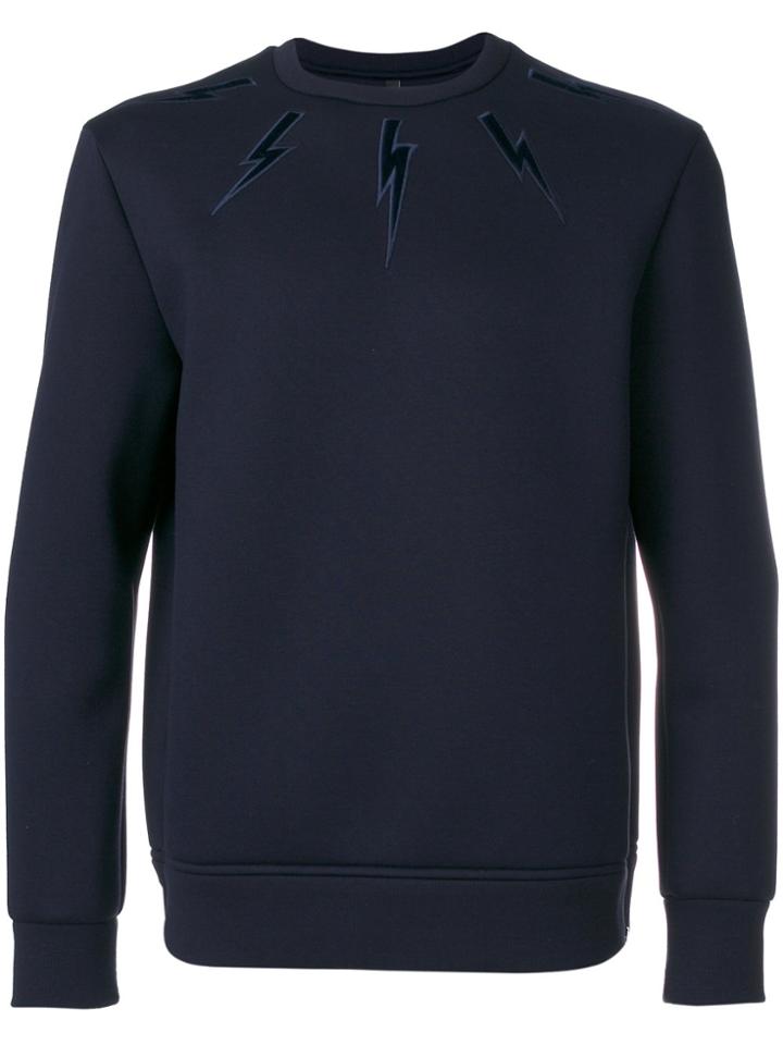Neil Barrett Lightning Bolt Sweatshirt - Blue