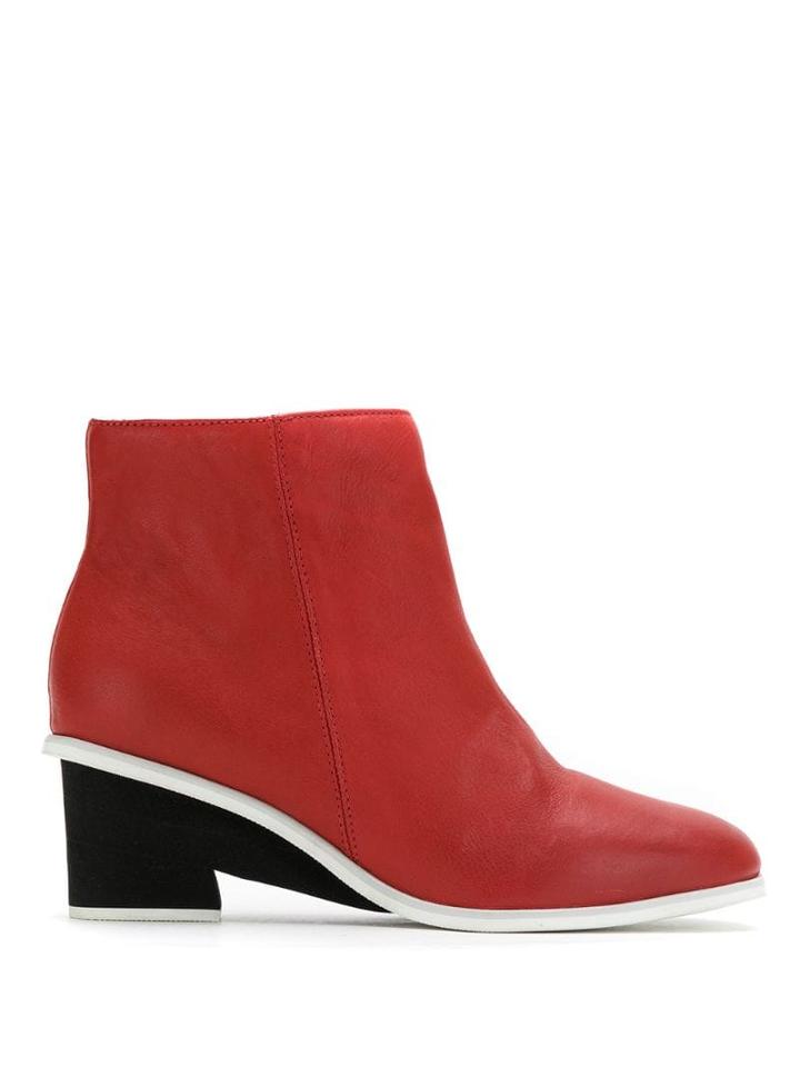 Mara Mac Leather Ankle Boots - Red