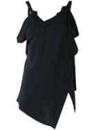 Erika Cavallini - Backless Asymmetric Tank - Women - Silk/acetate - 40, Blue, Silk/acetate